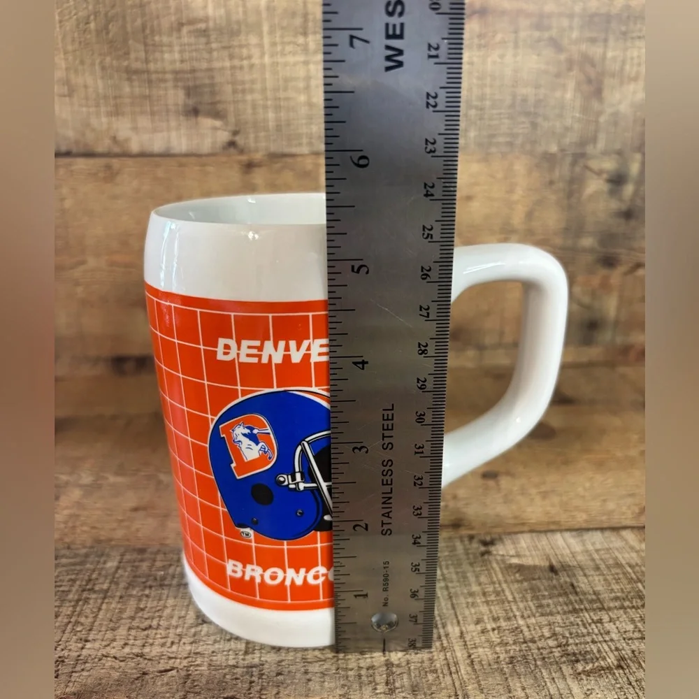 Vintage Denver Broncos Ceramic Mug Beer Stein Orange Licensed NFL 90’s Papel